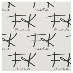 Frida Kahlo Monogram "FK" Signature Pattern Fabric