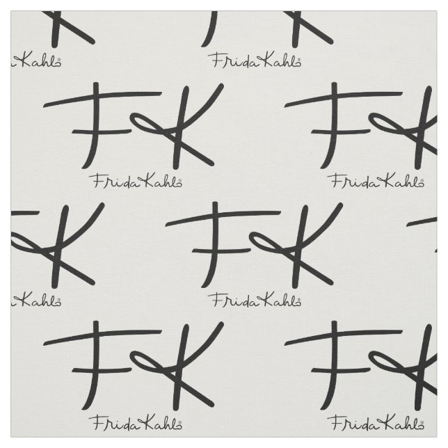 Frida Kahlo Monogram "FK" Signature Pattern Fabric (Swatch)