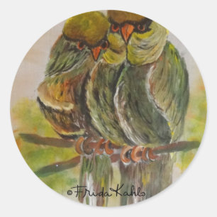Frida Kahlo Painted Birds Classic Round Sticker
