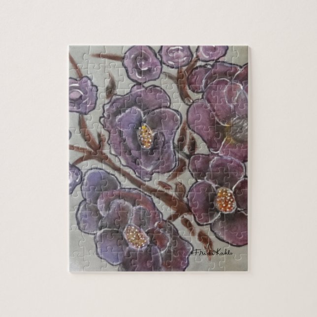 Frida Kahlo Painted Flowers Jigsaw Puzzle (Vertical)