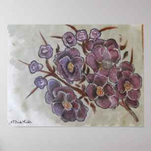Frida Kahlo Painted Flowers Poster