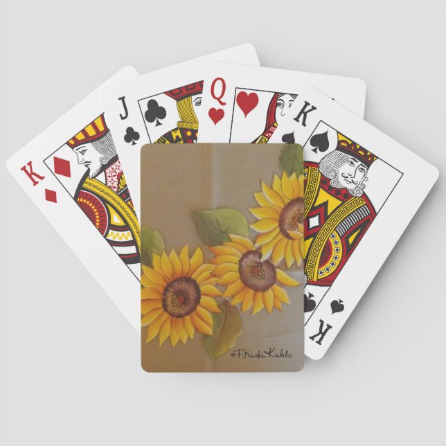 Frida Kahlo Painted Sunflowers Playing Cards (Back)