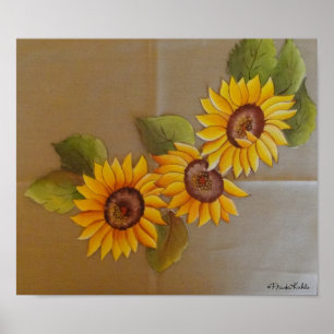 Frida Kahlo Painted Sunflowers Poster