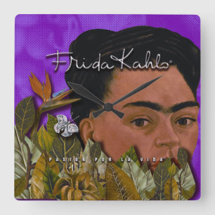 Frida Kahlo Pasion Por La Vida Square Wall Clock