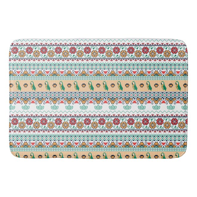 Frida Kahlo | Patrón de Colores Bath Mat (Front)
