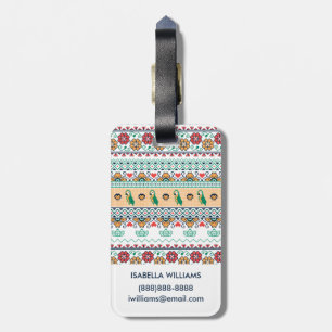 Frida Kahlo   Patrón de Colores Luggage Tag
