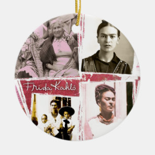 Frida Kahlo Photo Montage Ceramic Tree Decoration