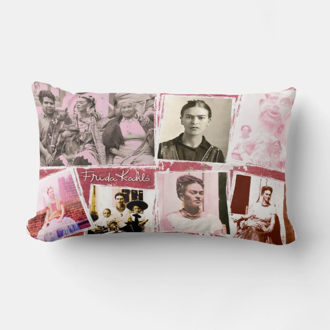 Frida Kahlo Photo Montage Lumbar Cushion (Front)