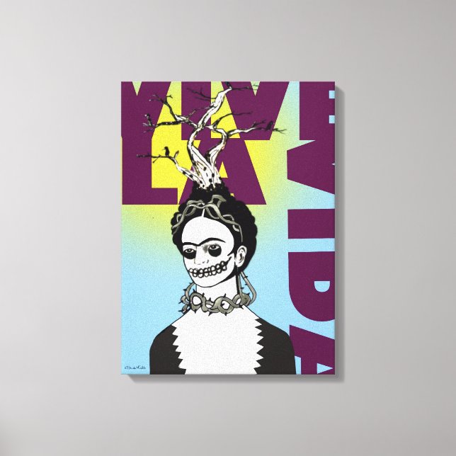 Frida Kahlo Pop Art Portrait Canvas Print (Front)