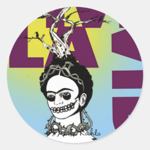 Frida Kahlo Pop Art Portrait Classic Round Sticker