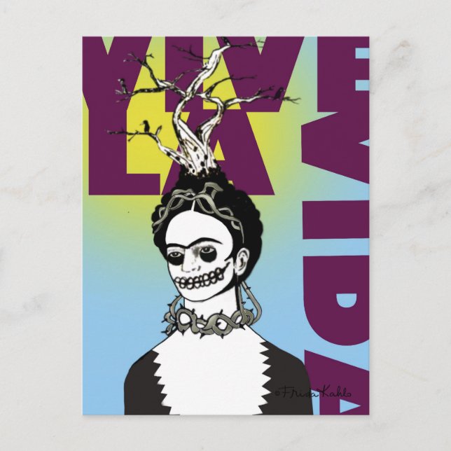 Frida Kahlo Pop Art Portrait Postcard (Front)