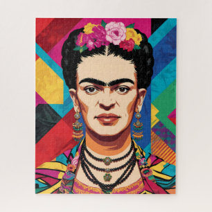 Frida Kahlo Pop Art Portrait – Vibrant Colours  Jigsaw Puzzle