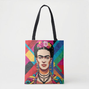 Frida Kahlo Pop Art Portrait – Vibrant Colours  Tote Bag