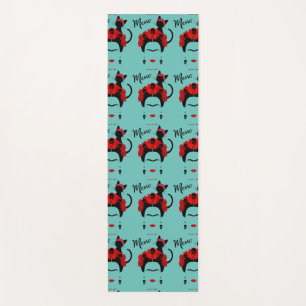  Frida Kahlo portrait and cute meow Mexican Cat  Yoga Mat