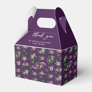 Frida Kahlo Purlpe Floral Bouquet Pattern Favour Box
