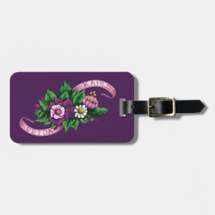 Frida Kahlo   Purple Floral Bouquet Luggage Tag