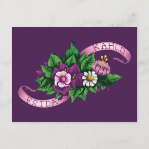 Frida Kahlo   Purple Floral Bouquet Postcard