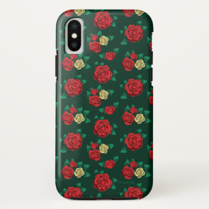 Frida Kahlo   Red and Gold Rose Pattern iPhone X Case