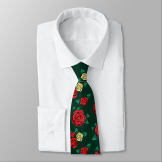 Frida Kahlo | Red and Gold Rose Pattern Tie