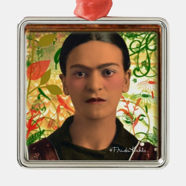 Frida Kahlo Reflejando Metal Tree Decoration (Front)