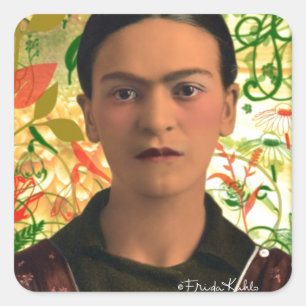 Frida Kahlo Reflejando Square Sticker
