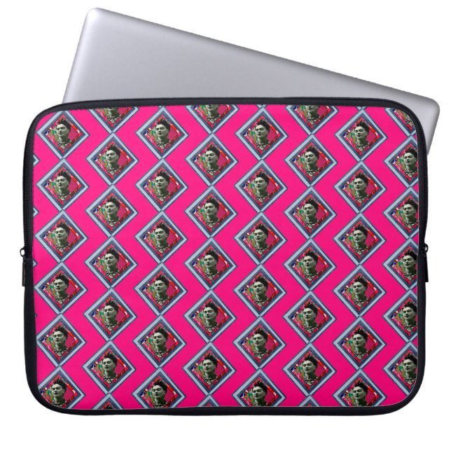 Frida Kahlo Retro Denim Diamond Electronics Bag (Front)