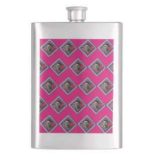 Frida Kahlo Retro Denim Diamond Hip Flask