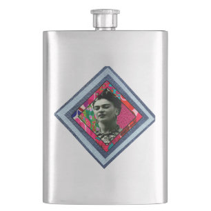 Frida Kahlo Retro Denim Diamond Hip Flask
