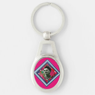 Frida Kahlo Retro Denim Diamond Key Ring