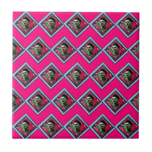 Frida Kahlo Retro Denim Diamond Tile