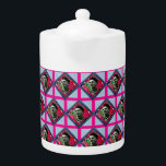 Frida Kahlo Retro Pink Denim<br><div class="desc">Retro Mixed media collage with Frida Kahlo,  floral print,  and blue denim. Cute retro gift for retro art lovers,  hippies,  and flower children. Adorable gift for Frida Kahlo fans,  art lovers,  followers of her work.</div>