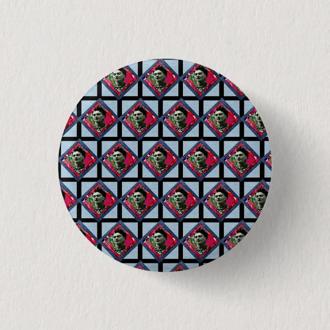 Frida Kahlo Retro Pink Denim 3 Cm Round Badge (Front)