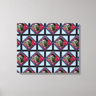 Frida Kahlo Retro Pink Denim Canvas Print