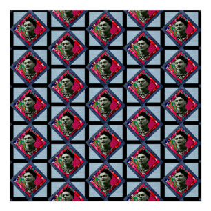 Frida Kahlo Retro Pink Denim Poster
