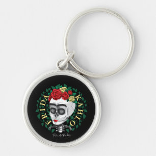 Frida Kahlo   Skull with Rose Crown Key Ring