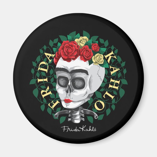 Frida Kahlo | Skull with Rose Crown Magnet (Front)