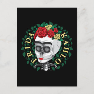 Frida Kahlo   Skull with Rose Crown Postcard