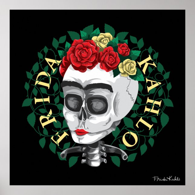 Frida Kahlo | Skull with Rose Crown Poster (Front)