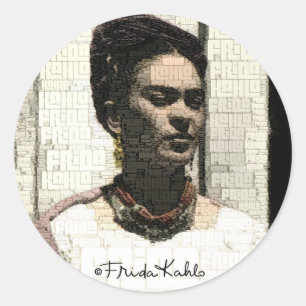 Frida Kahlo Textile Portrait Classic Round Sticker