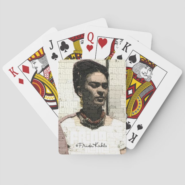 Frida Kahlo Textile Portrait Playing Cards (Back)