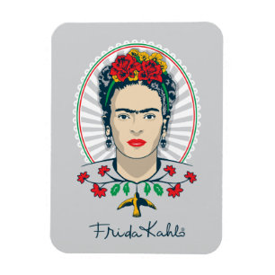 Frida Kahlo   Vintage Floral Magnet