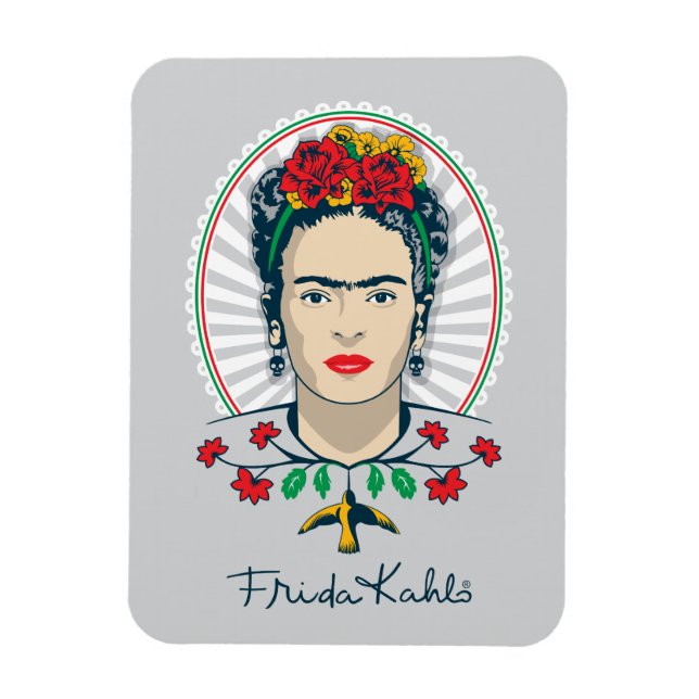 Frida Kahlo | Vintage Floral Magnet (Vertical)