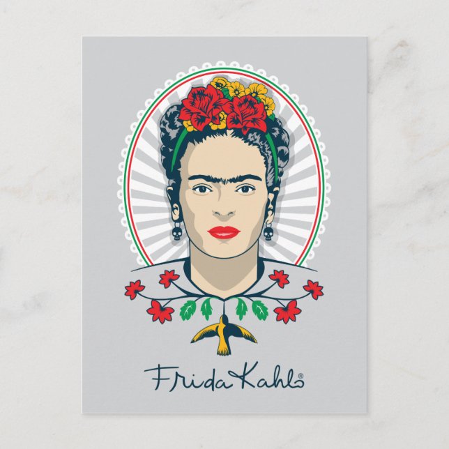 Frida Kahlo | Vintage Floral Postcard (Front)
