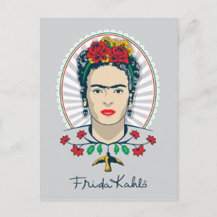 Frida Kahlo   Vintage Floral Postcard