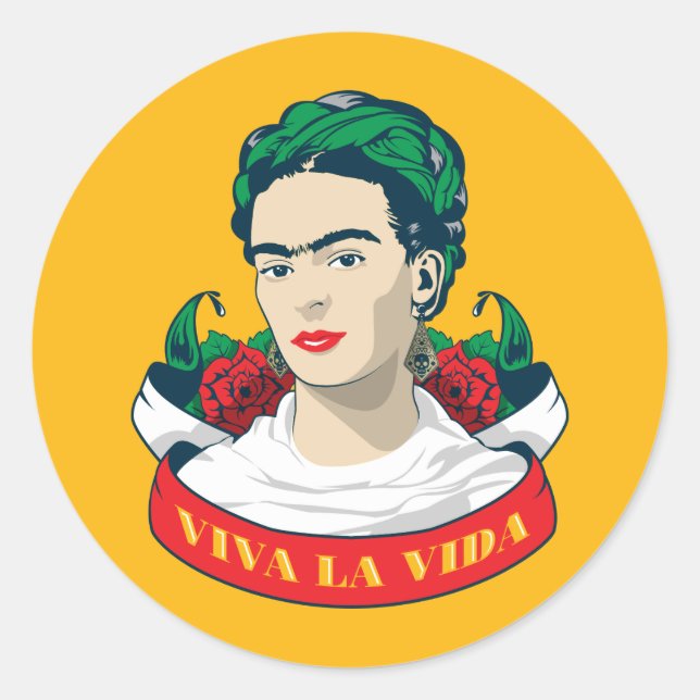 Frida Kahlo | Viva la Vida Classic Round Sticker (Front)