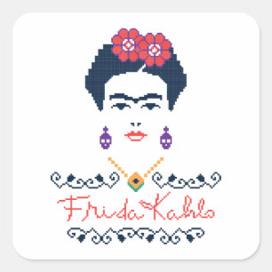 Frida Kahlo   Viva Mexico Square Sticker