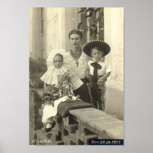 Frida Kahlo w/ Children Poster