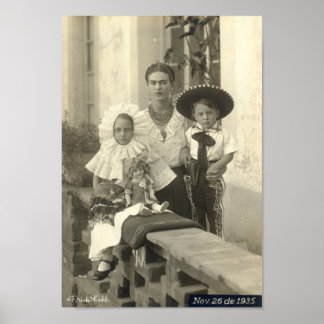 Frida Kahlo w/ Children Poster