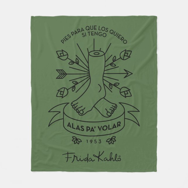 Frida Kahlo | Wings to Fly Fleece Blanket (Front)