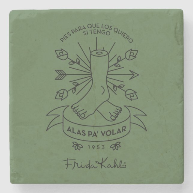 Frida Kahlo | Wings to Fly Stone Coaster (Front)